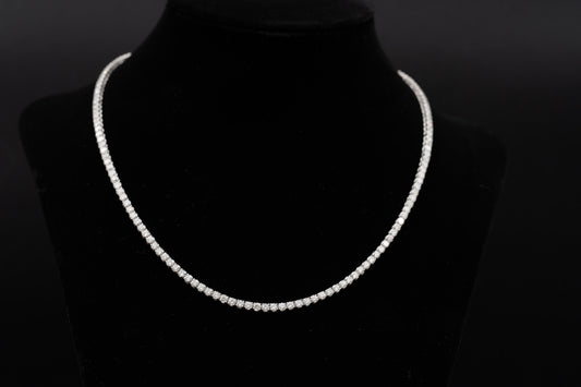 10ctw tennis necklace set in 14k white gold