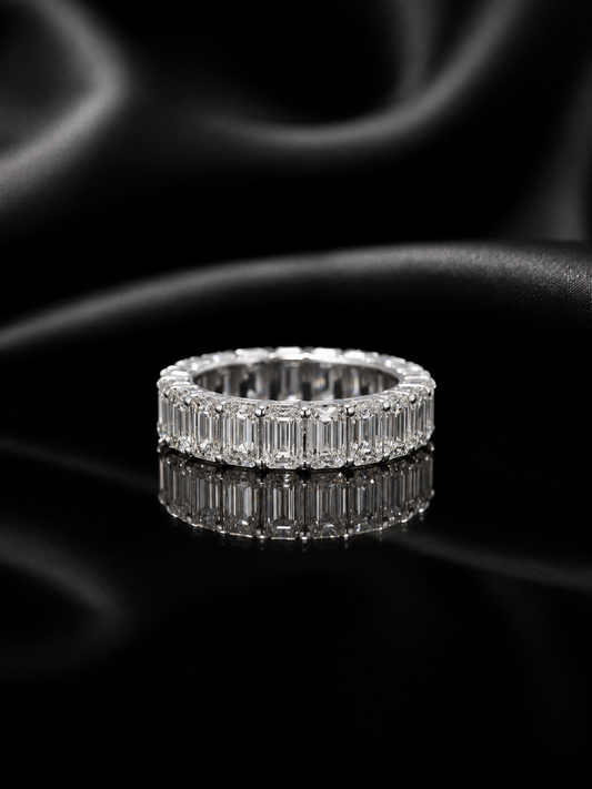 Emerald Cut Lab-Grown Diamond Eternity Ring
