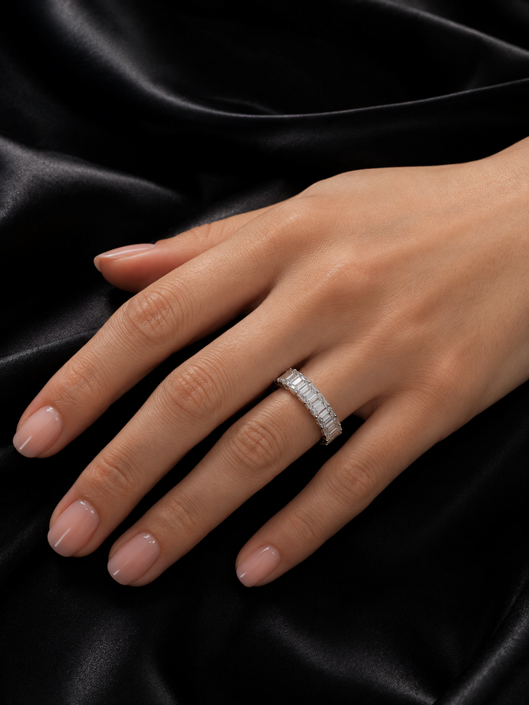 Emerald Cut Lab-Grown Diamond Eternity Ring