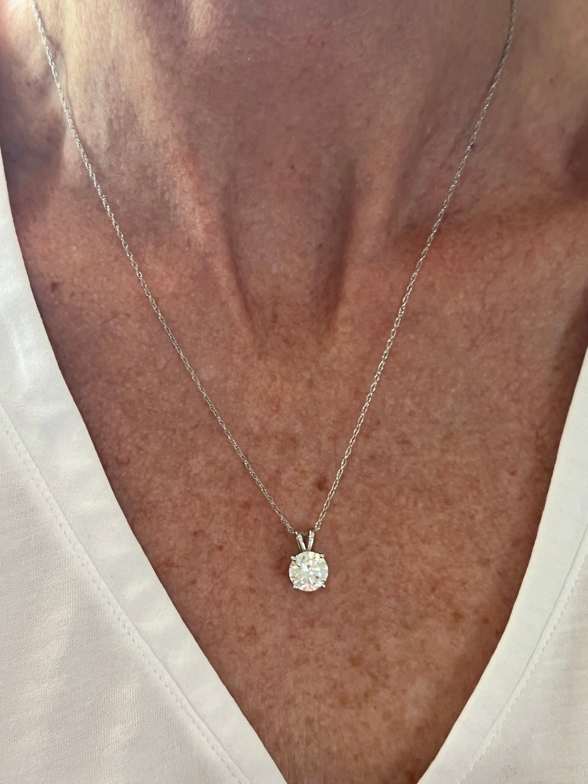 Round Lab-Grown Diamond Split Bail Solitaire Sliding Pendant (Pendant Only)