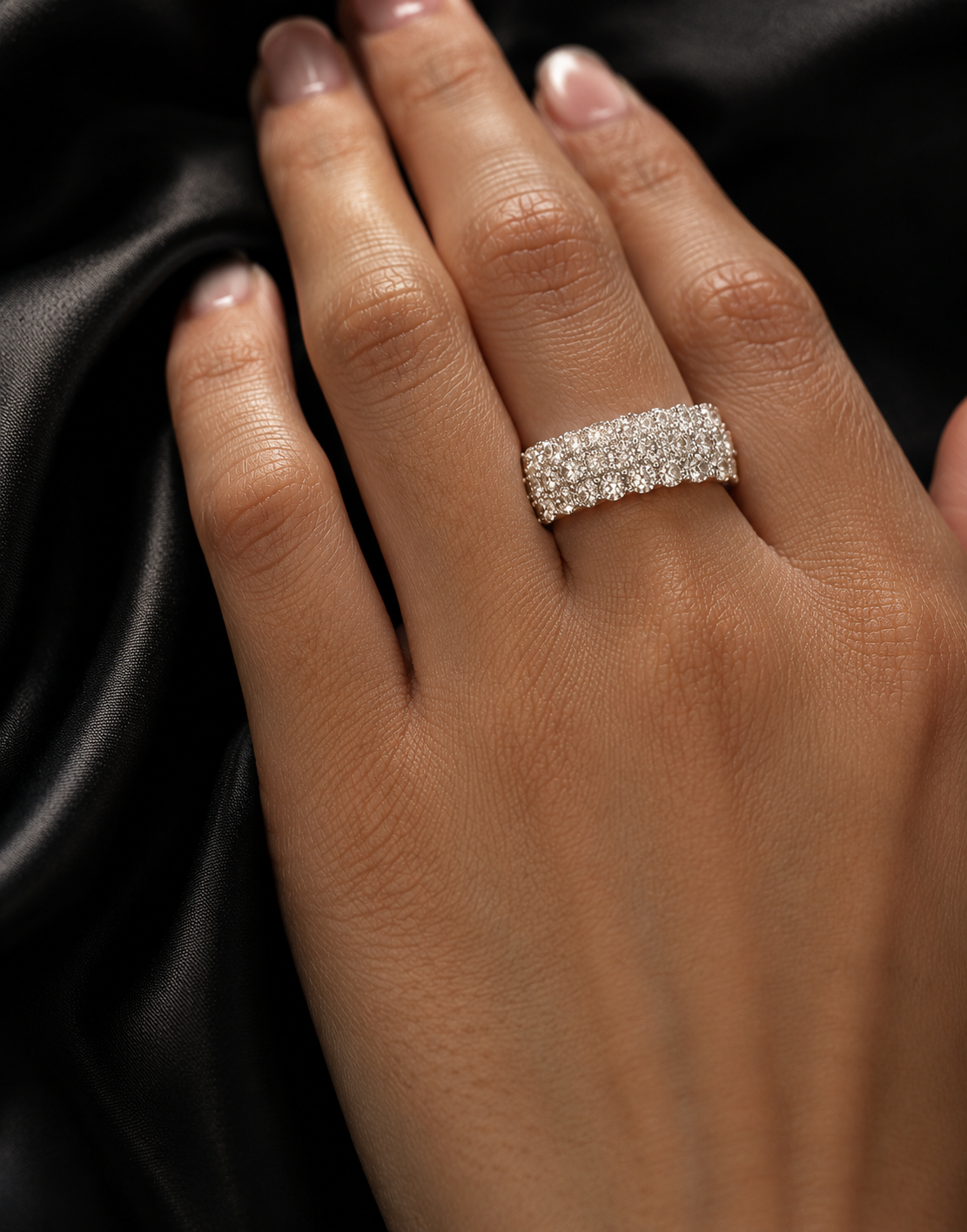 Three Row Pave' Lab-Grown Diamond Fashion Ring