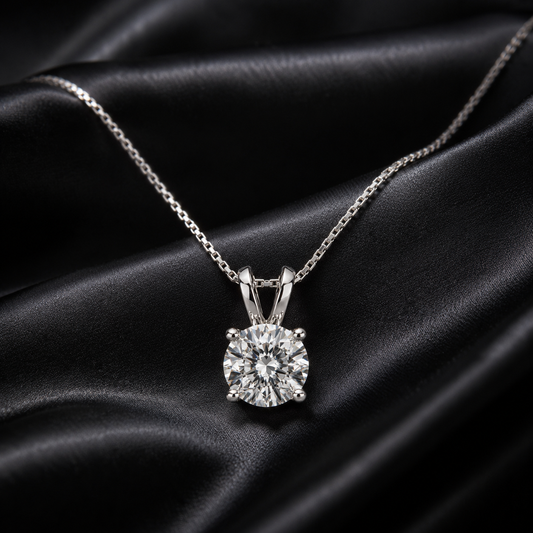 Lab diamond necklace split bail pendant