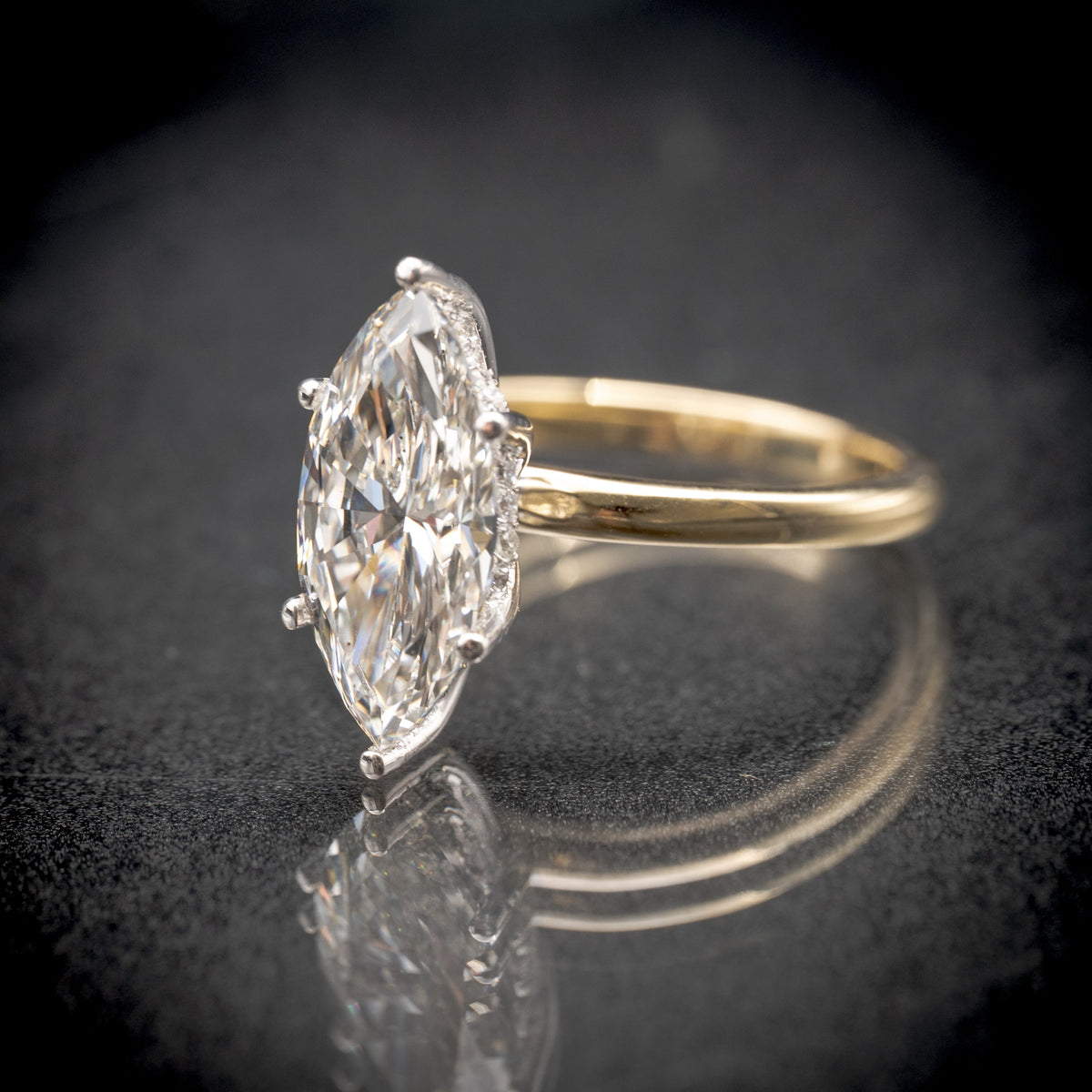 IGI-certified lab-grown diamond engagement ring.