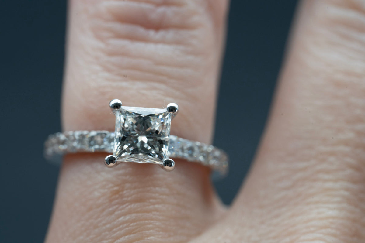 Lab-Grown Diamond Engagement Ring with Hidden Halo