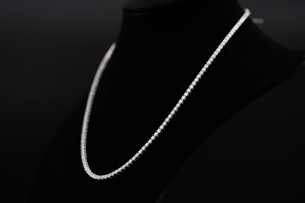 mens lab grown tennis necklace