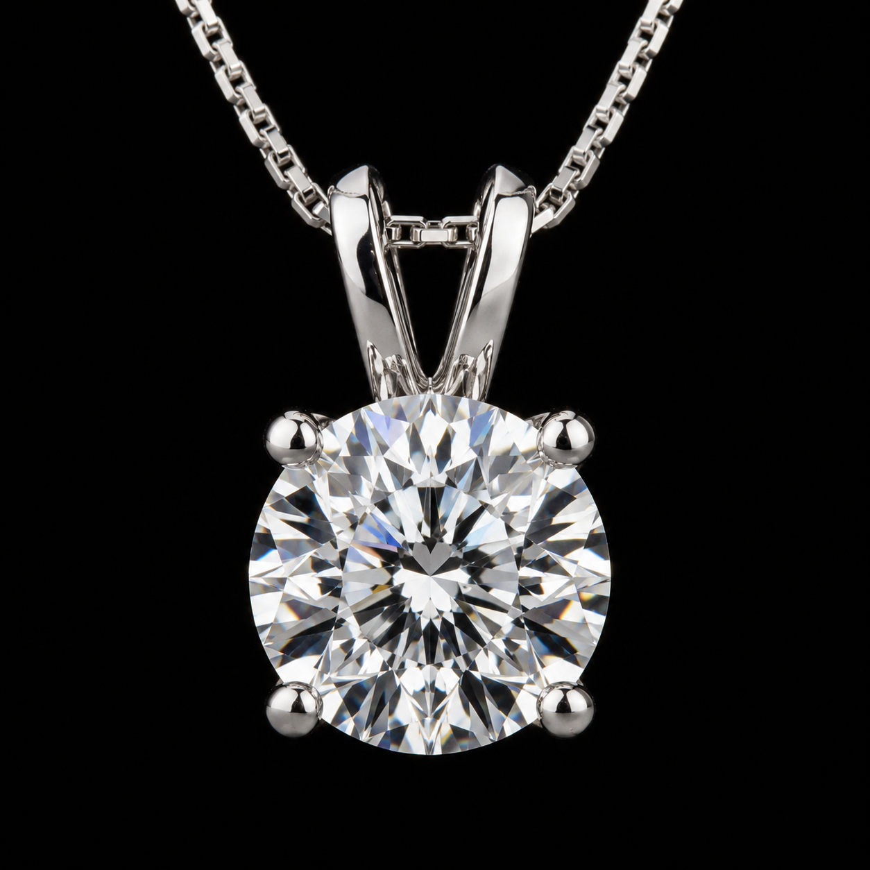 Lab grown diamond split bail pendant necklace