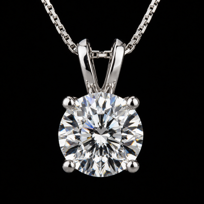 Lab grown diamond split bail pendant necklace