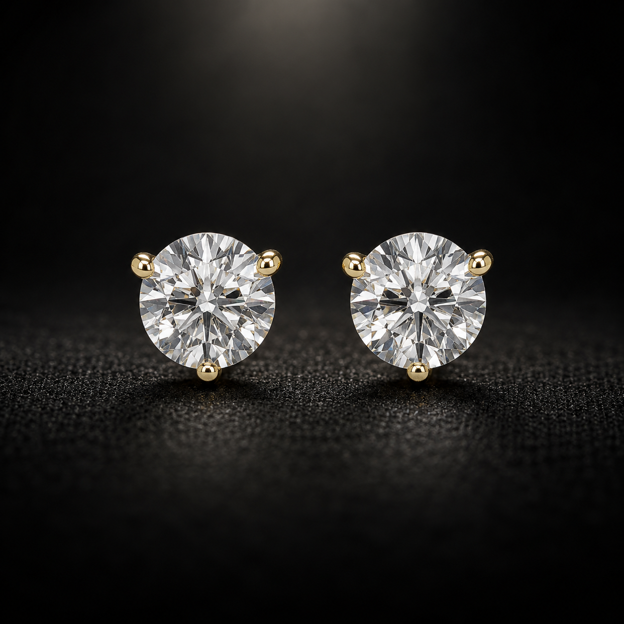 diamond studs in 14k yellow gold
