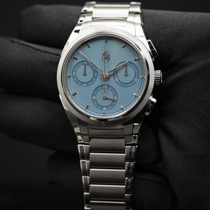 Parmigiani Fleurier Tonda PF Chronograph PFC917-1020001-100182, 40mm Steel and Platinum, Mineral Blue