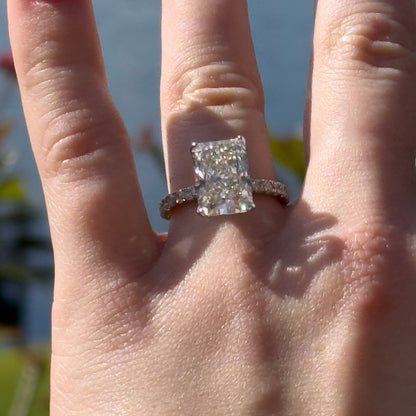 Lab-Grown Diamond Engagement Ring with Hidden Halo