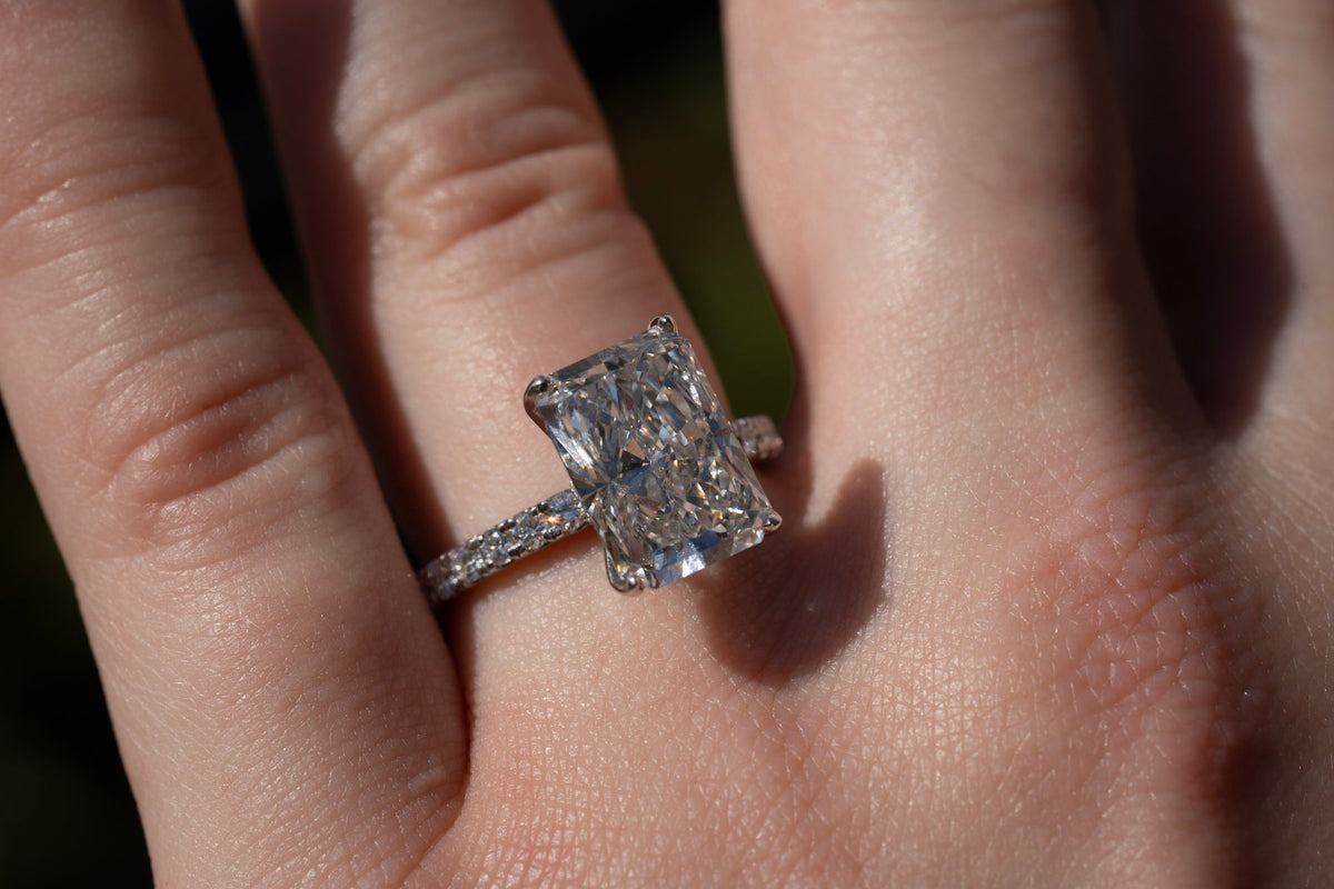 Lab-Grown Diamond Engagement Ring with Hidden Halo