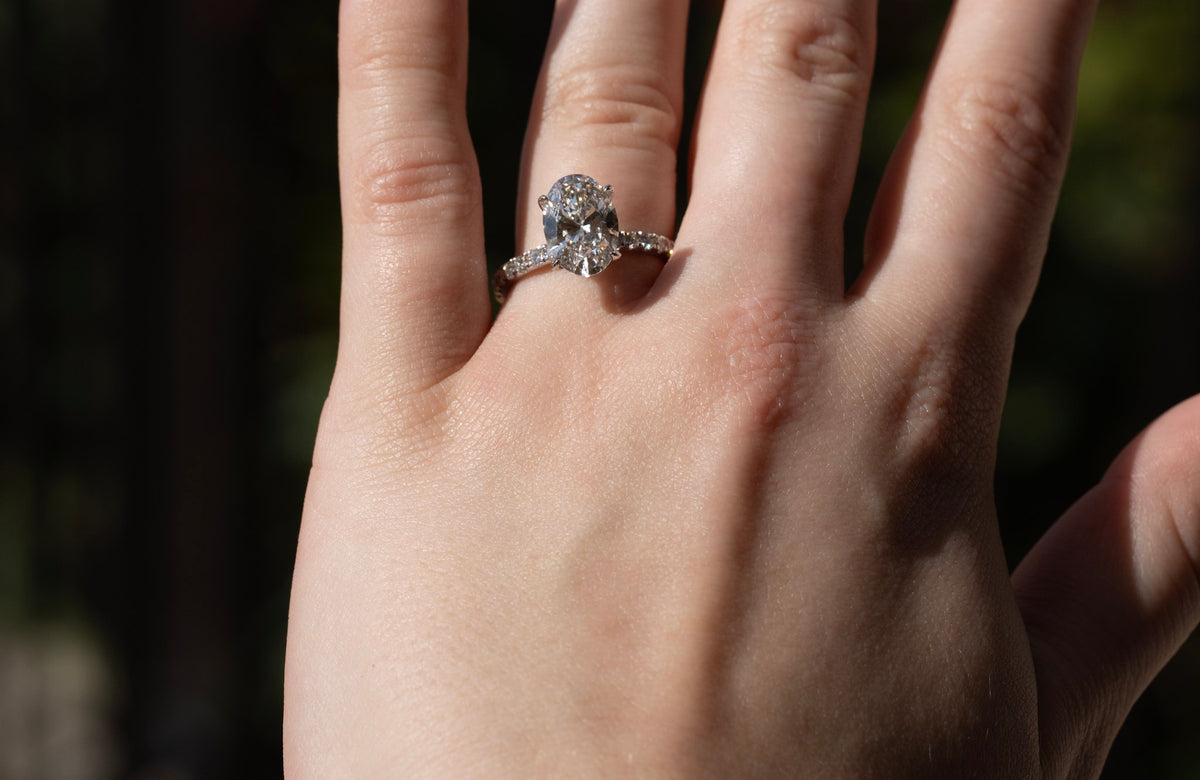 Lab-Grown Diamond Engagement Ring with Hidden Halo