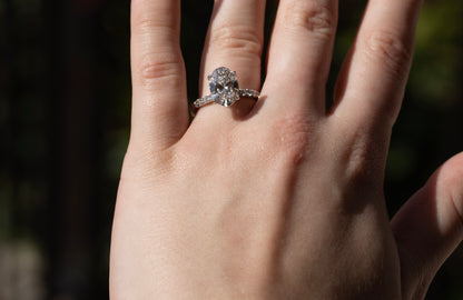 Lab-Grown Diamond Engagement Ring with Hidden Halo