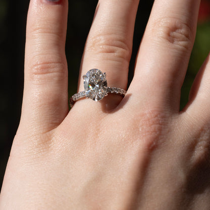 Lab-Grown Diamond Engagement Ring with Hidden Halo