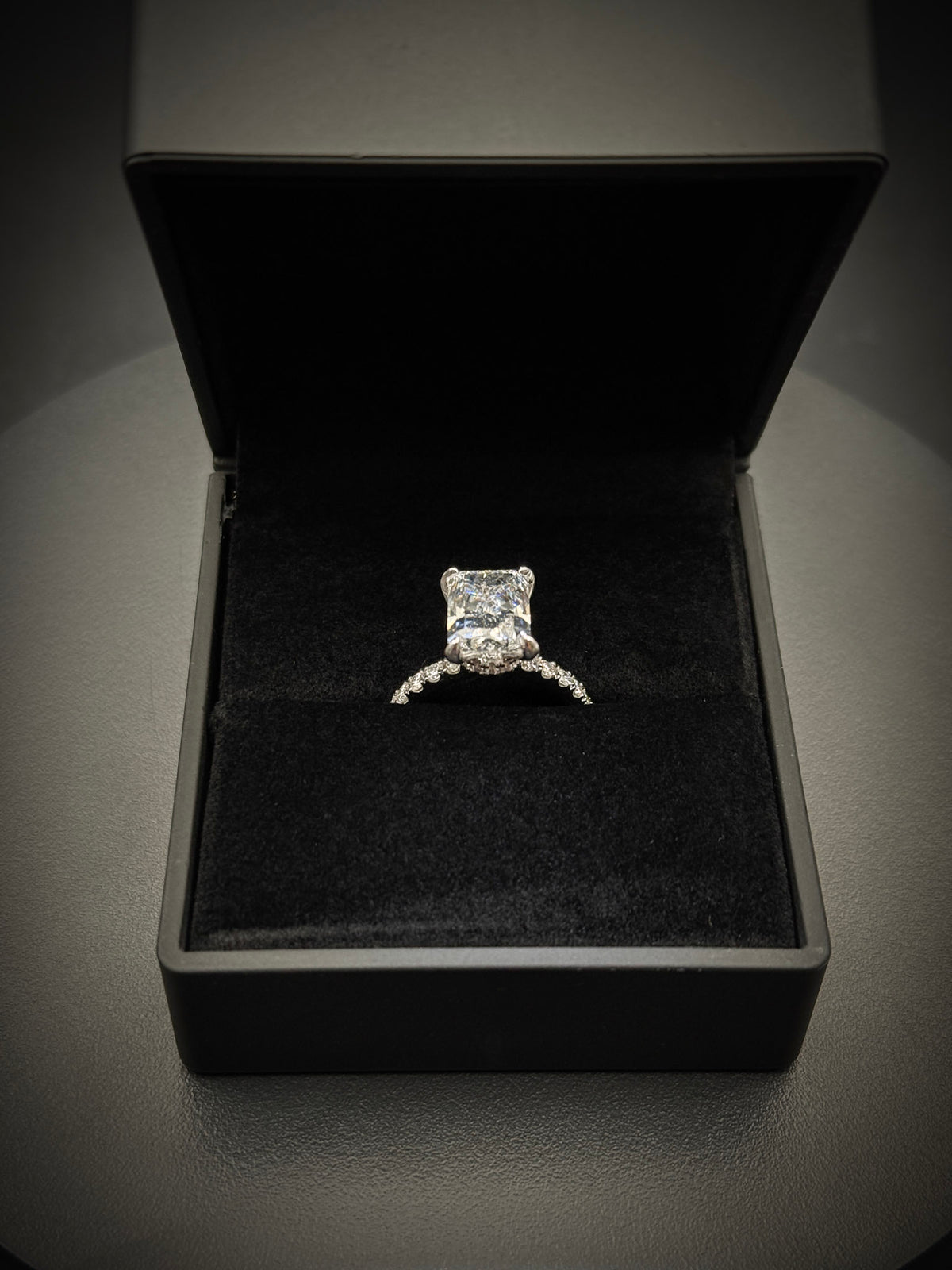 Lab-Grown Diamond Engagement Ring with Hidden Halo