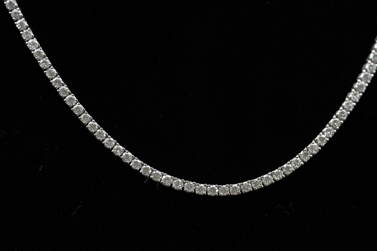 4 prong Round tennis necklace 