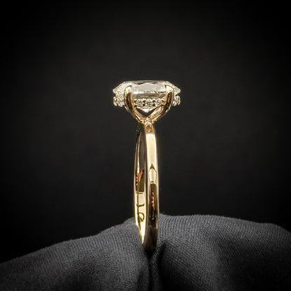 Lab-Grown Diamond Solitaire Engagement Ring with Hidden Halo