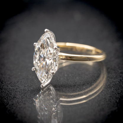 Lab-Grown Diamond Solitaire Engagement Ring with Hidden Halo