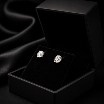4 carat total diamond studs martini style 14k white gold