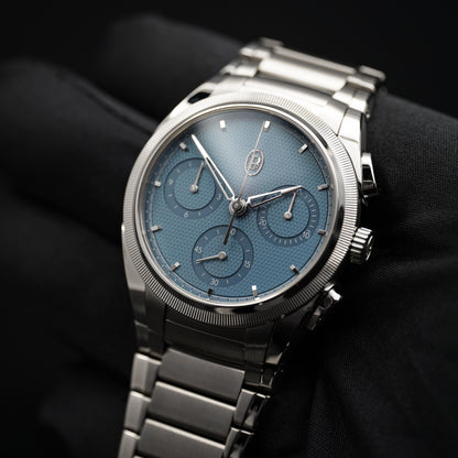Parmigiani Fleurier Tonda PF Chronograph PFC917-1020001-100182, 40mm Steel and Platinum, Mineral Blue