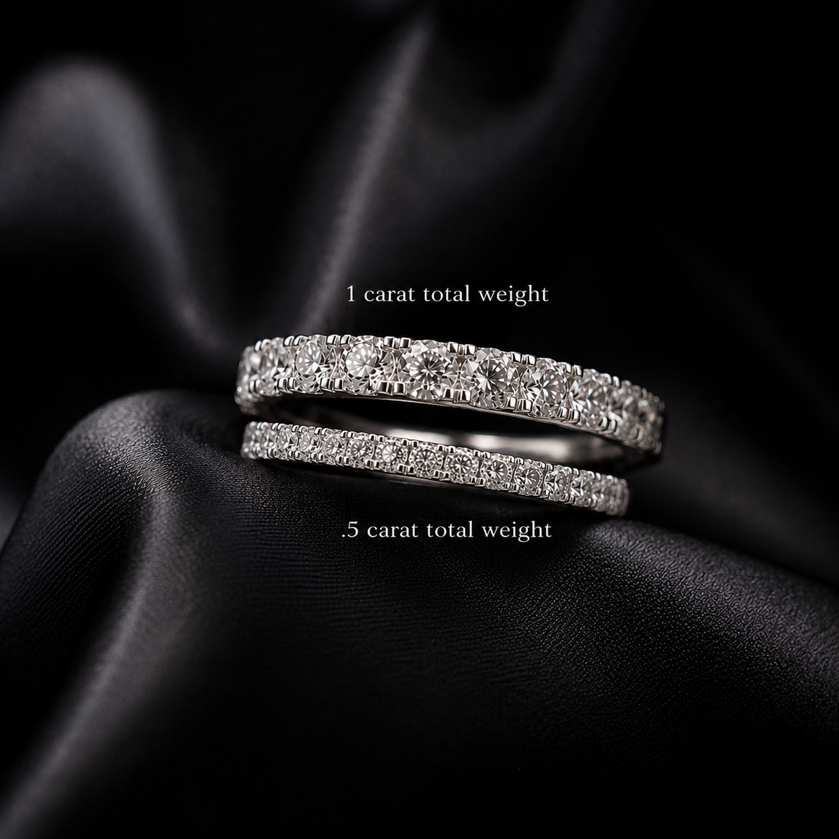 French Pavé Lab-Grown Diamond Wedding or Anniversary Band