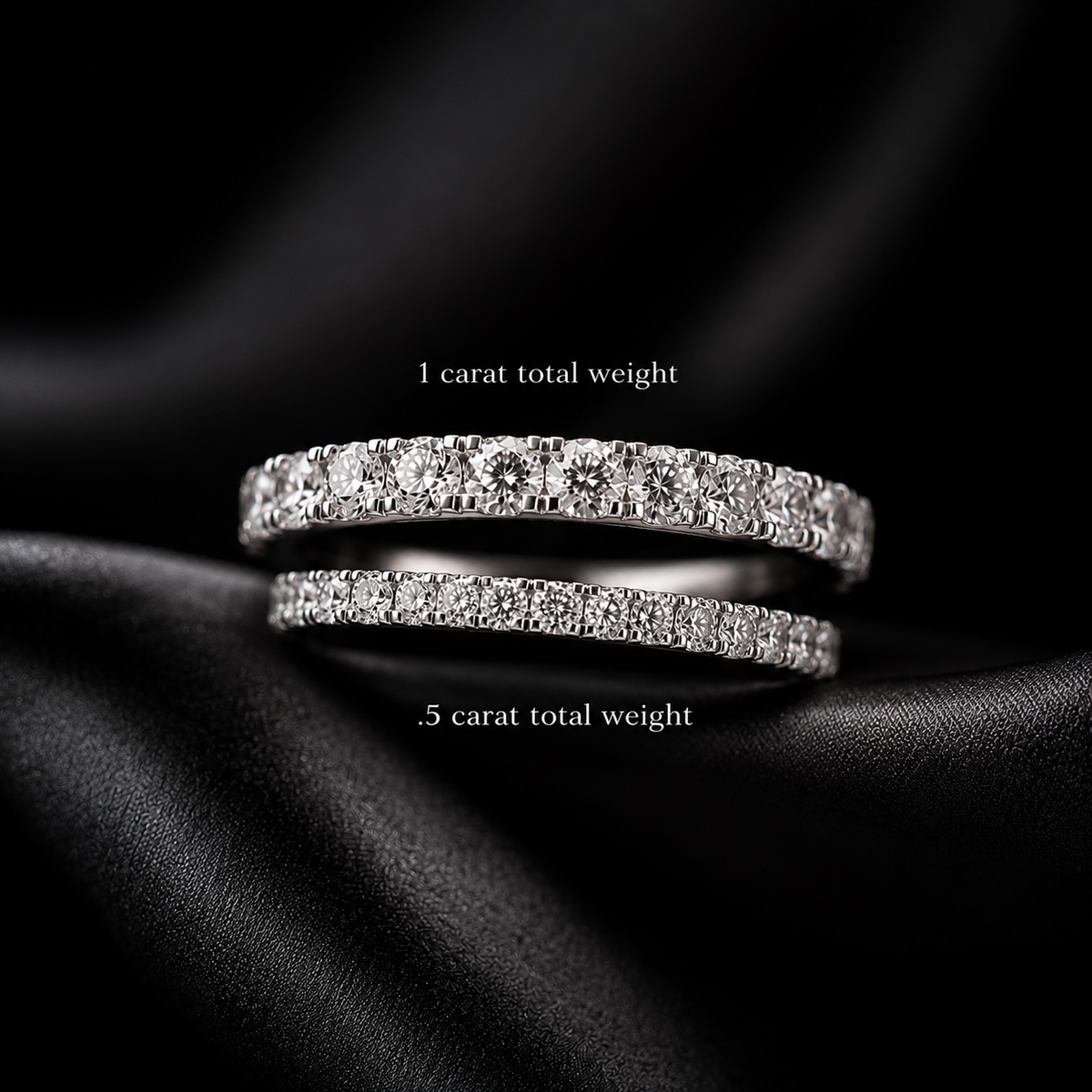 French Pavé Lab-Grown Diamond Wedding or Anniversary Band