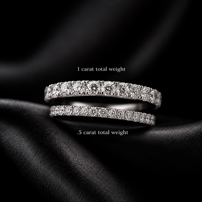French Pavé Lab-Grown Diamond Wedding or Anniversary Band