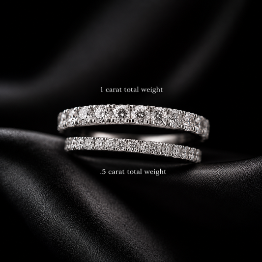 French Pavé Lab-Grown Diamond Wedding or Anniversary Band