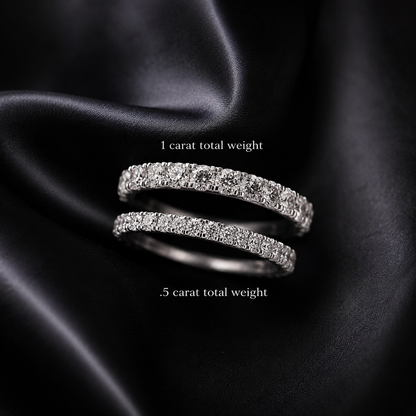 French Pavé Lab-Grown Diamond Wedding or Anniversary Band