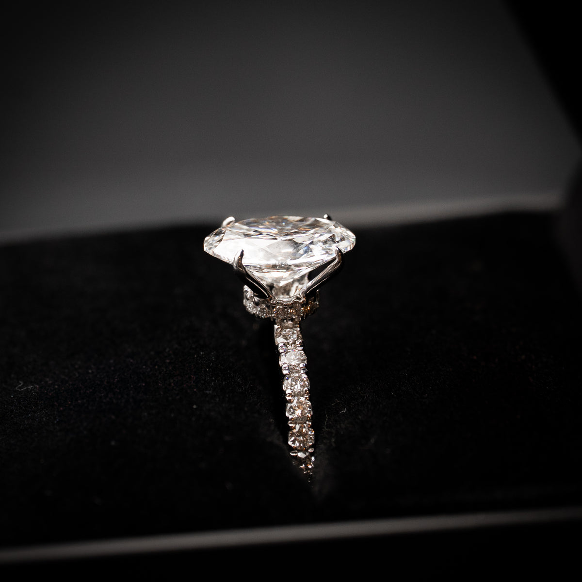 Lab-Grown Diamond Engagement Ring with Hidden Halo