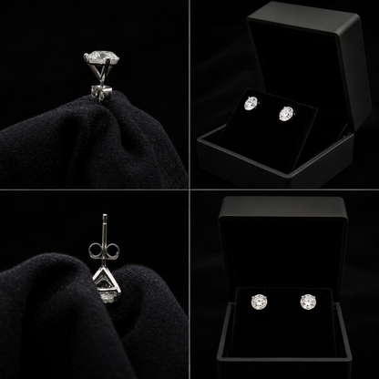 martini style diamond studs with push backs