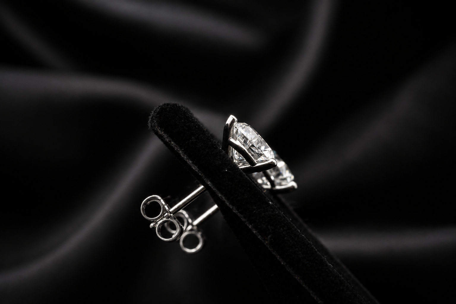 14k white gold diamond studs martini style