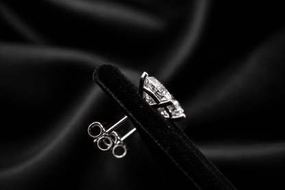 14k white gold diamond studs martini style