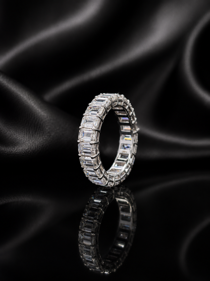 Emerald Cut Lab-Grown Diamond Eternity Ring