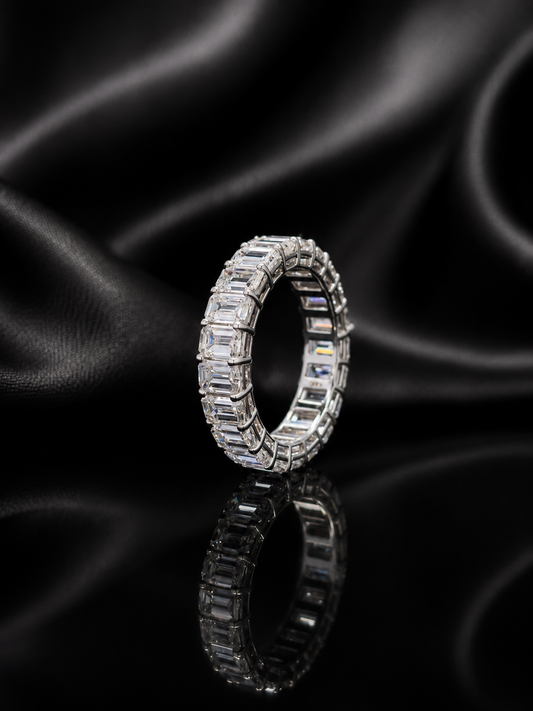 Emerald Cut Lab-Grown Diamond Eternity Ring