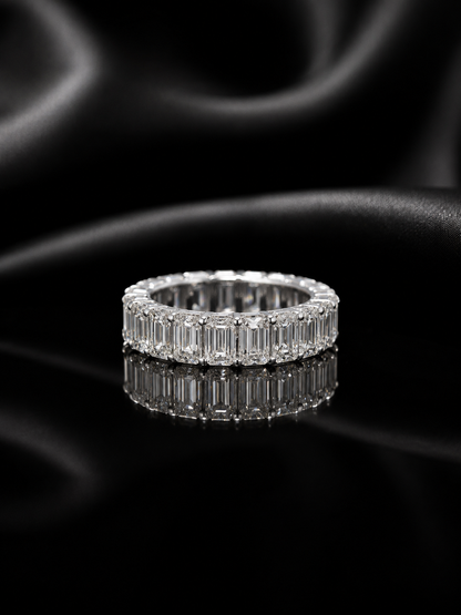 Emerald Cut Lab-Grown Diamond Eternity Ring