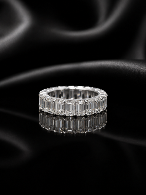 Emerald Cut Lab-Grown Diamond Eternity Ring