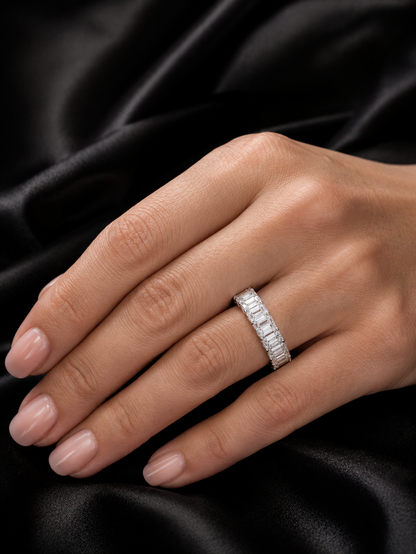 Emerald Cut Lab-Grown Diamond Eternity Ring