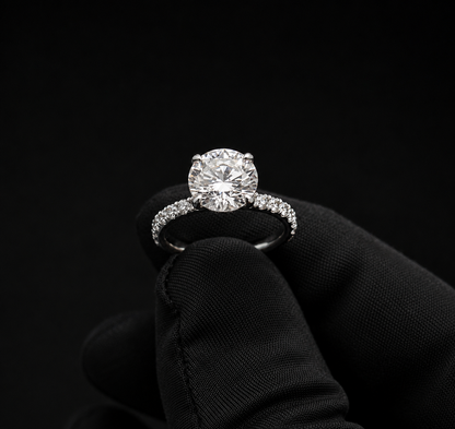 Lab-Grown Diamond Engagement Ring with Hidden Halo
