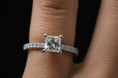 Lab-Grown Diamond Engagement Ring with Hidden Halo