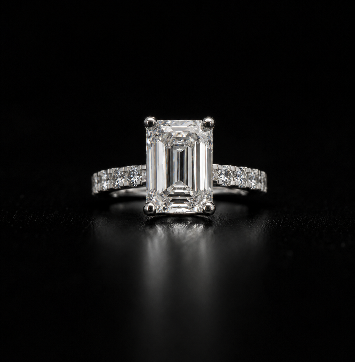 Lab-Grown Diamond Engagement Ring with Hidden Halo