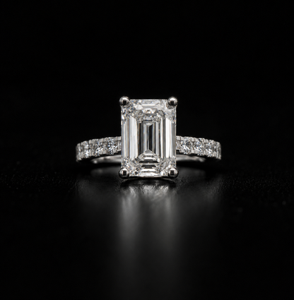 Lab-Grown Diamond Engagement Ring with Hidden Halo