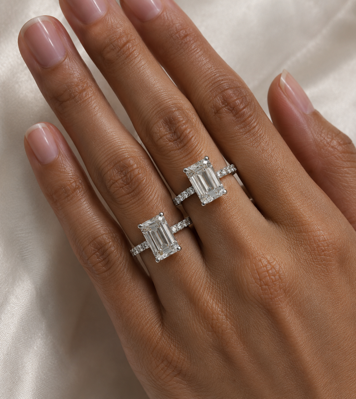 Lab-Grown Diamond Engagement Ring with Hidden Halo