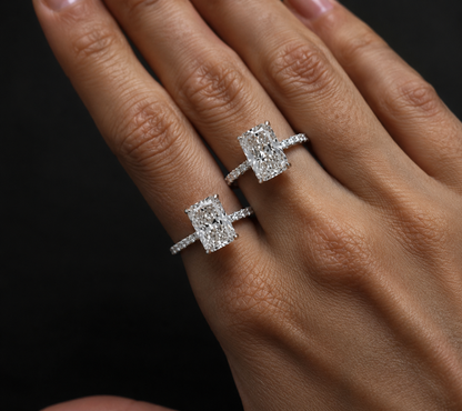 Lab-Grown Diamond Engagement Ring with Hidden Halo