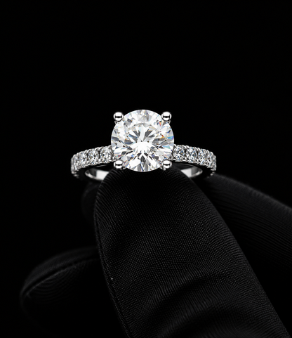 Lab-Grown Diamond Engagement Ring with Hidden Halo