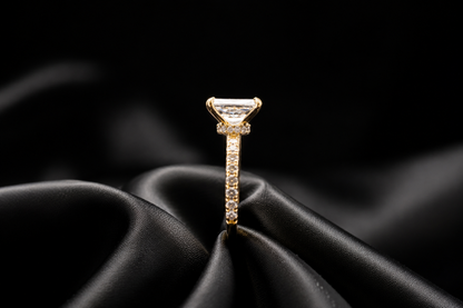 Lab-Grown Diamond Engagement Ring with Hidden Halo