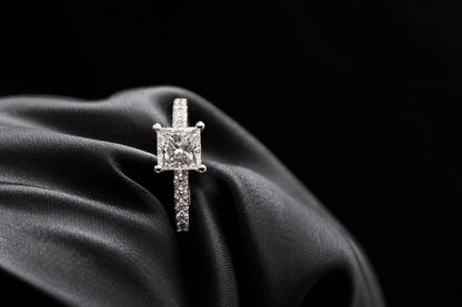Lab-Grown Diamond Engagement Ring with Hidden Halo