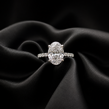 Lab-Grown Diamond Engagement Ring with Hidden Halo