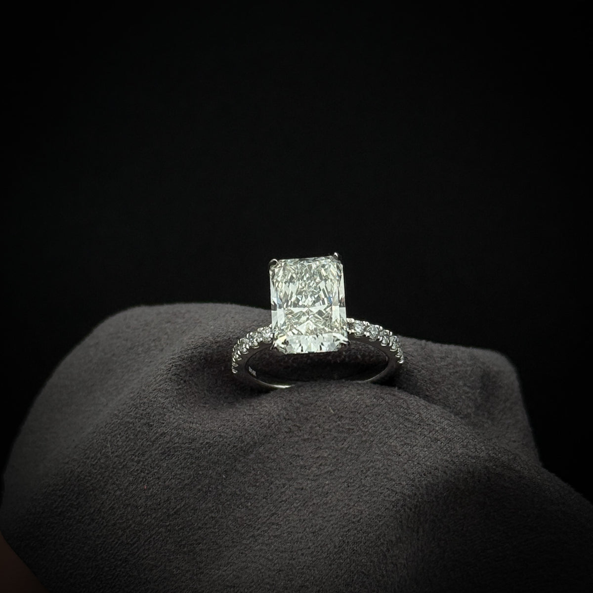 Lab-Grown Diamond Engagement Ring with Hidden Halo