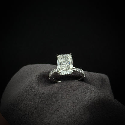 Lab-Grown Diamond Engagement Ring with Hidden Halo